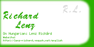 richard lenz business card