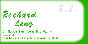 richard lenz business card